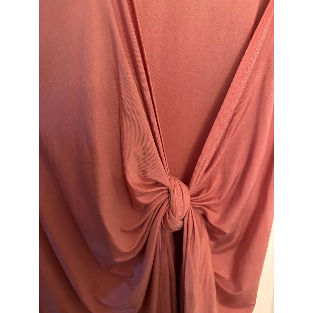 Young Fabulous & Broke Maxi Dress Coral Pink Knot Front Sleeveless Scoop Neck S - Picture 4 of 7